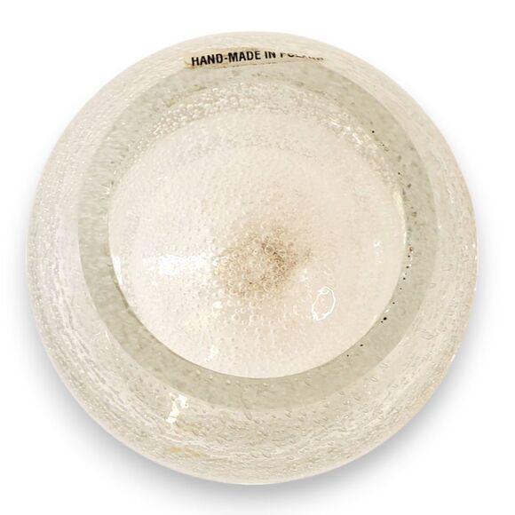 VTG Polish Art Glass Oil Lamp Orb Controlled Bubble Bullicante Crystal MCM Heavy - Picture 11 of 14